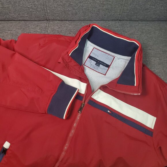 Tommy Hilfiger Men’s Jacket in Red with White and Blue Accents Size XL - Picture 5 of 6